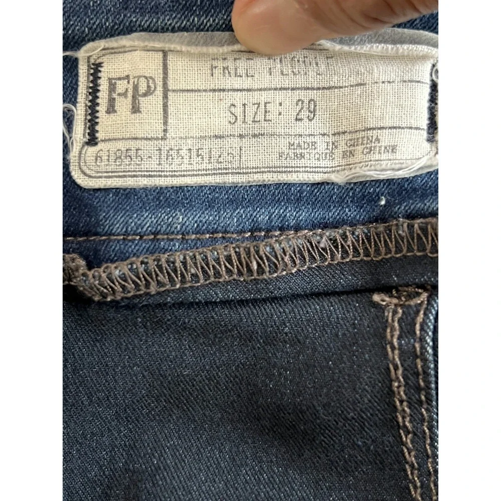 Free People Dark Blue Lace-Up Side High-Rise Denim Shorts Size 29